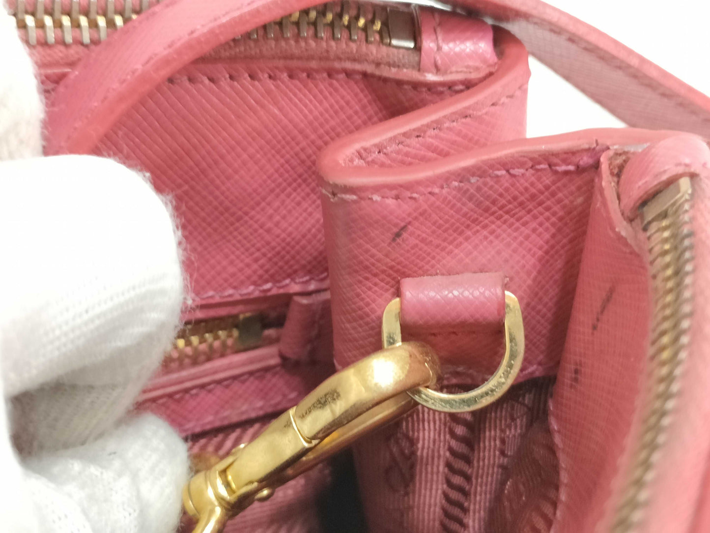 PRADA PRADA Saffiano Leather Pink 2-Way Shoulder Bag
