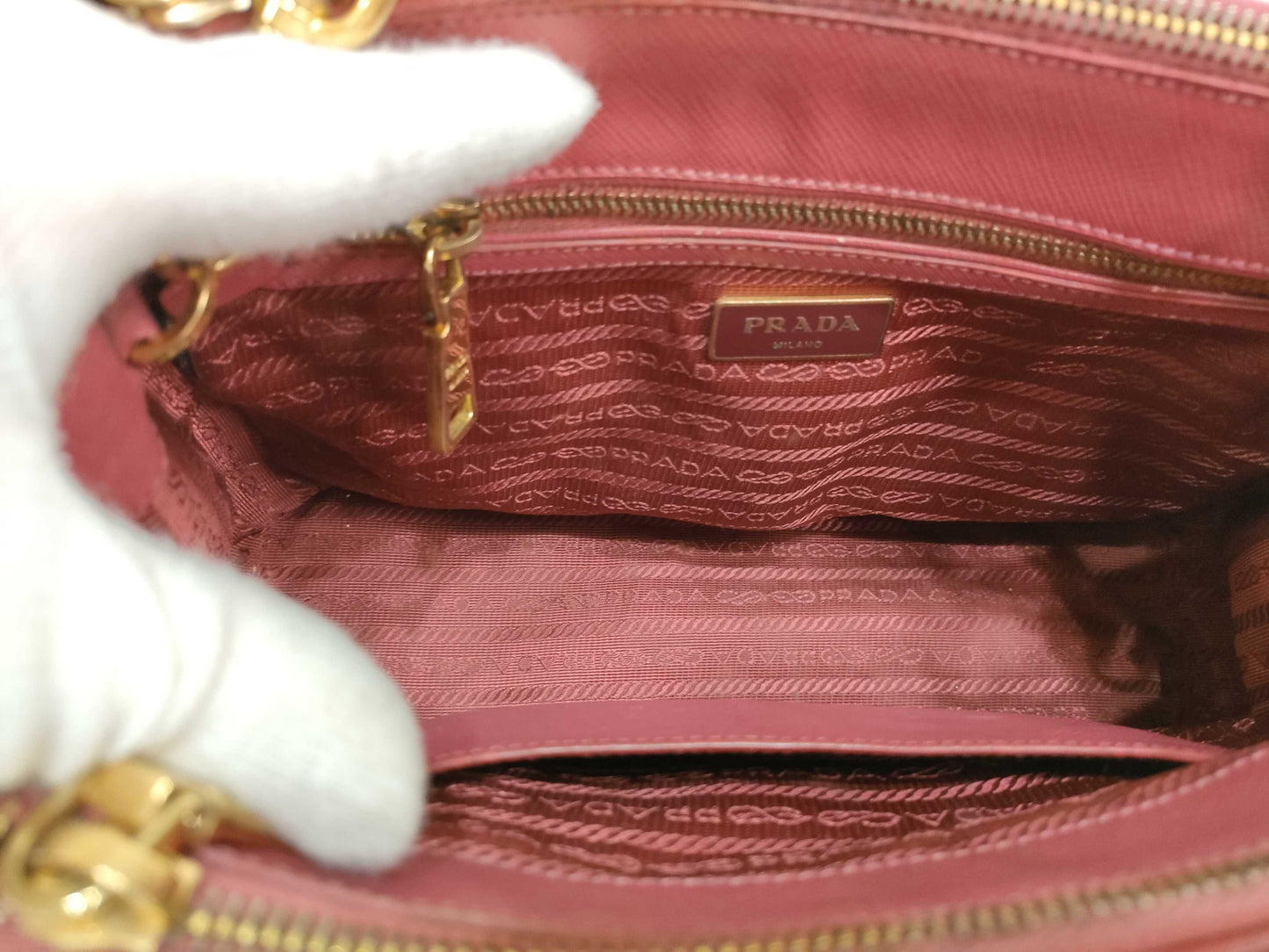 PRADA PRADA Saffiano Leather Pink 2-Way Shoulder Bag