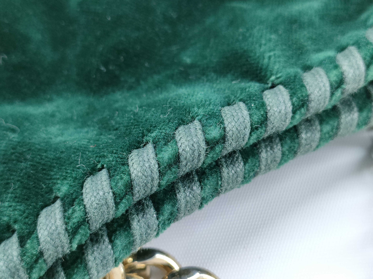 Stella McCartney Velour Chain Shoulder Bag Green