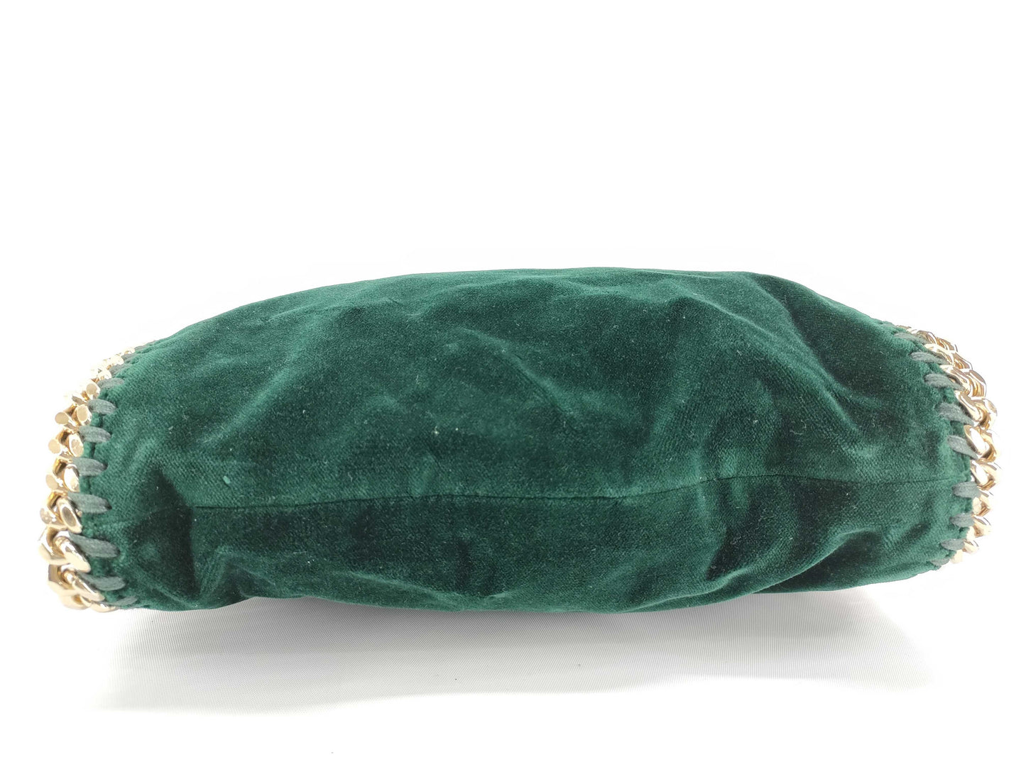 Stella McCartney Velour Chain Shoulder Bag Green