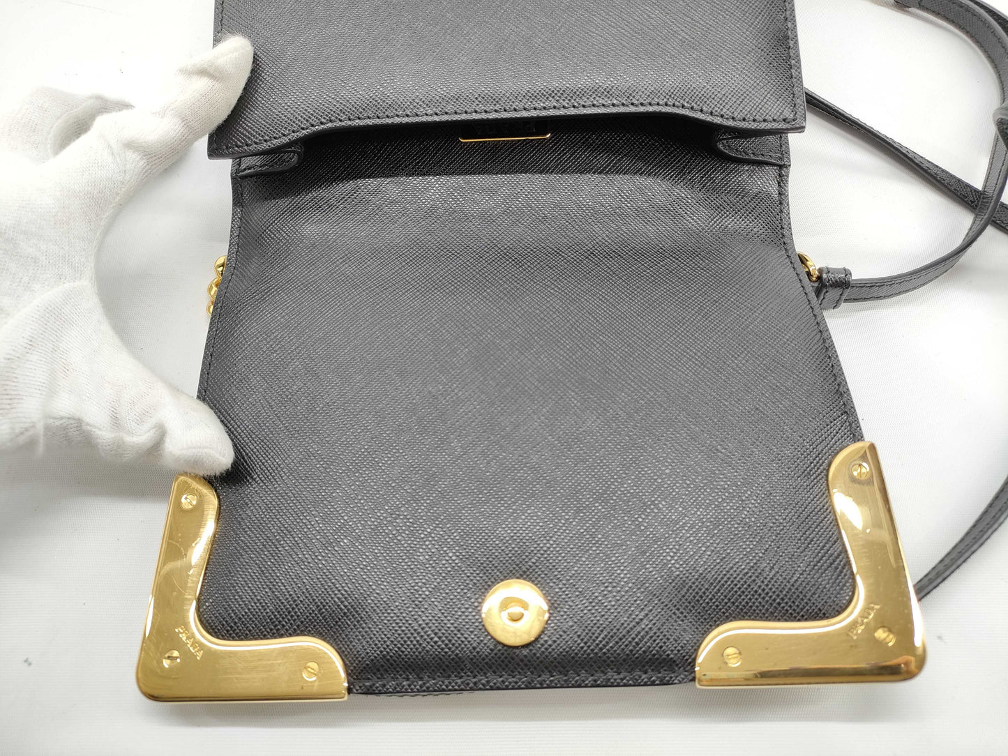 PRADA Saffiano Chain Shoulder Bag