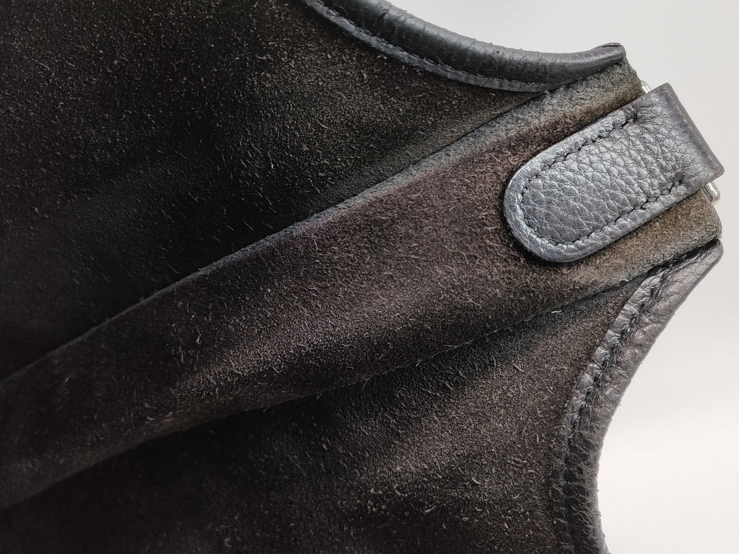 HERMES Evelyn □C Stamp Black Silver Hardware Shoulder Bag