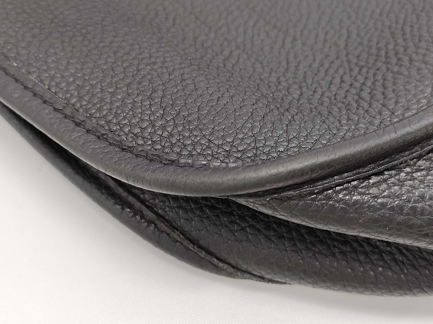 HERMES Evelyn □C Stamp Black Silver Hardware Shoulder Bag