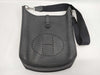 HERMES Evelyn □C Stamp Black Silver Hardware Shoulder Bag