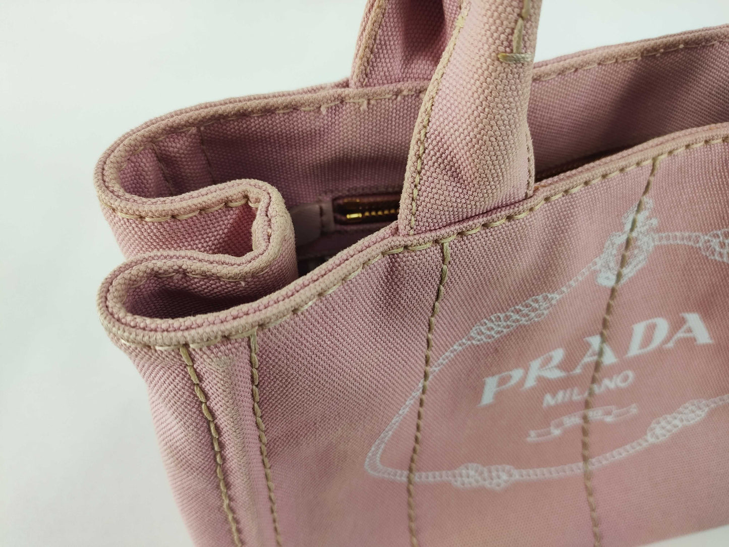PRADA Canapa Pink Tote Bag 1BG439