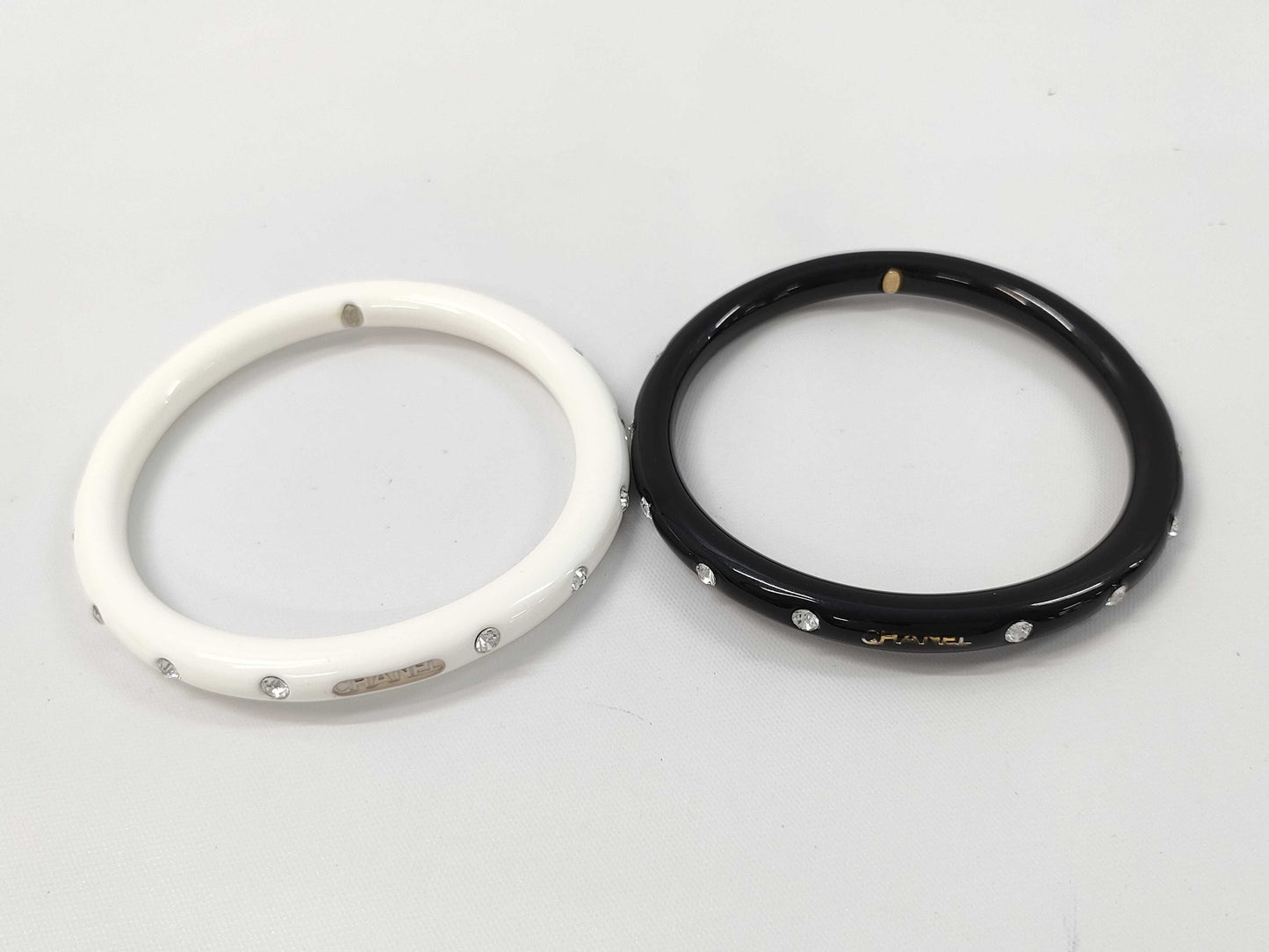 CHANEL CHANEL Bangle Bracelet 00A Black White 2-Piece Bracelet
