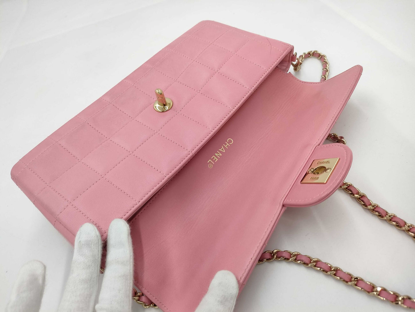 CHANEL Matte Lace Shoulder Bag