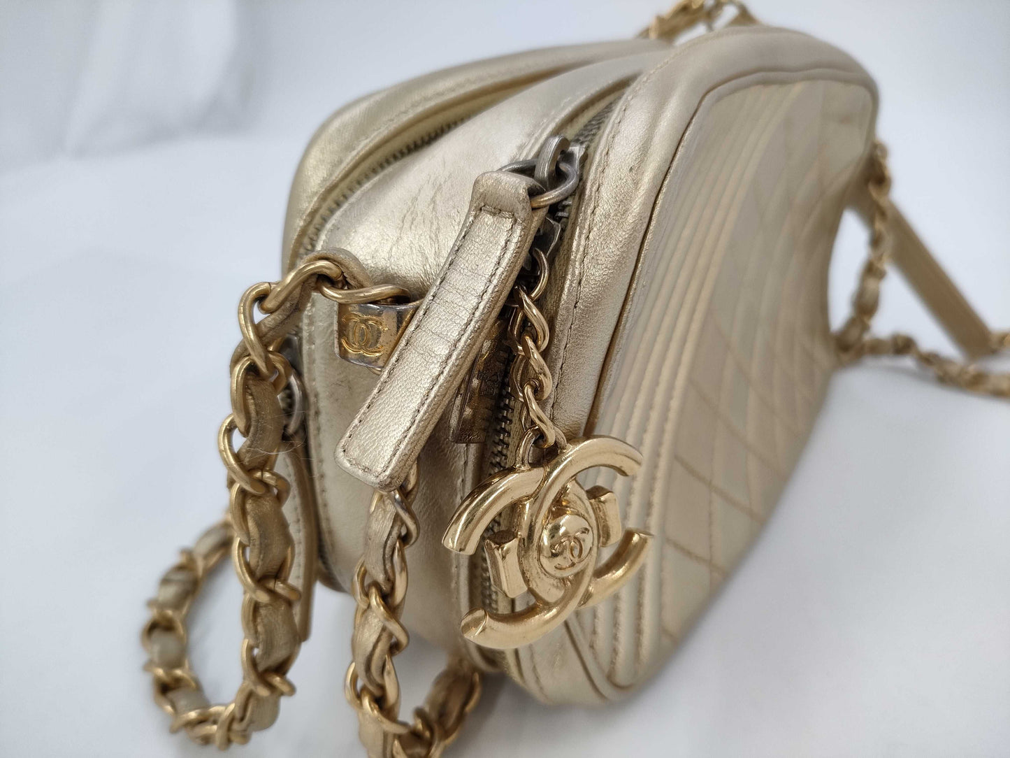 CHANEL Matte Lace Shoulder Bag