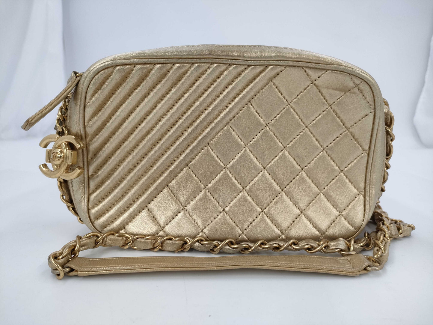 CHANEL Matte Lace Shoulder Bag