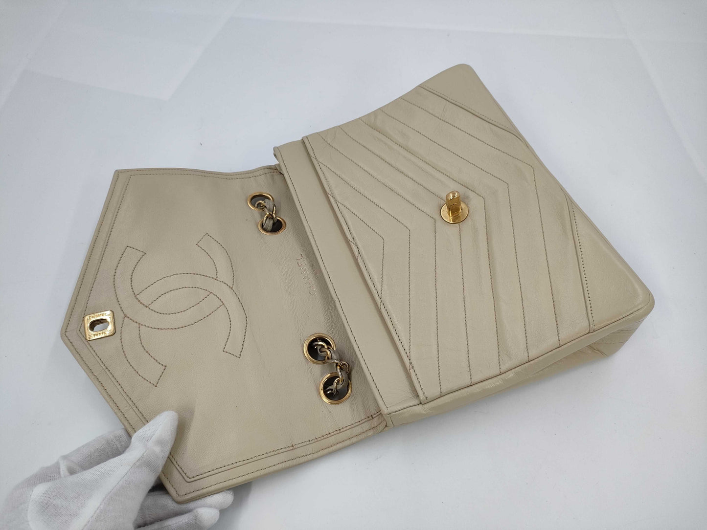 CHANEL Matte Lace Shoulder Bag