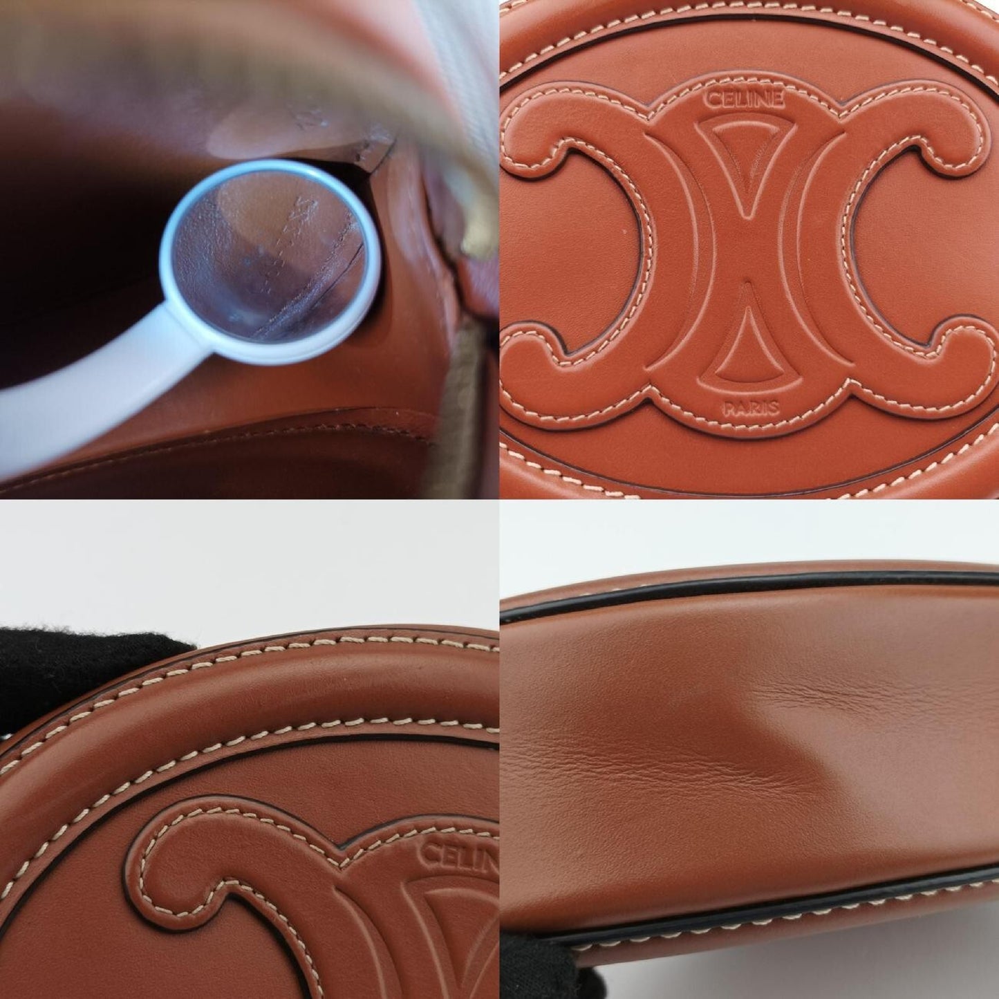 CELINE Oval Purse Cuir Triomphe Brown Leather F-9P-2222 Shoulder Bag