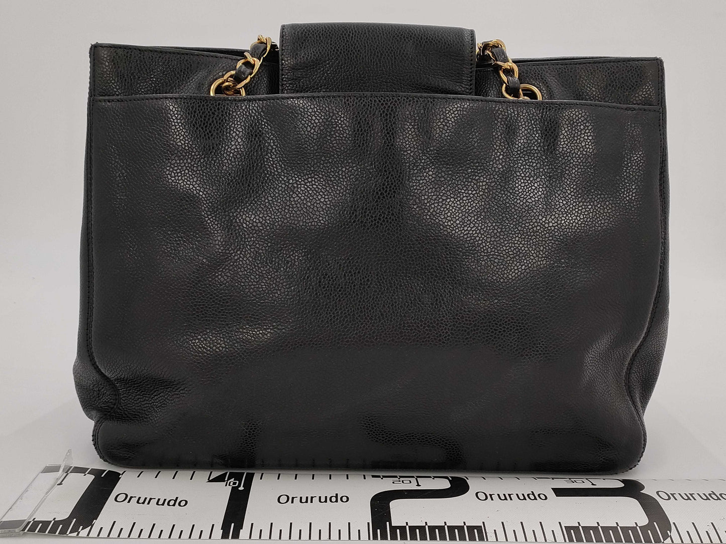 CHANEL CHANEL Supermodel Caviar Skin Chain Tote Bag with Seal and Card, No. 4, Turn Lock