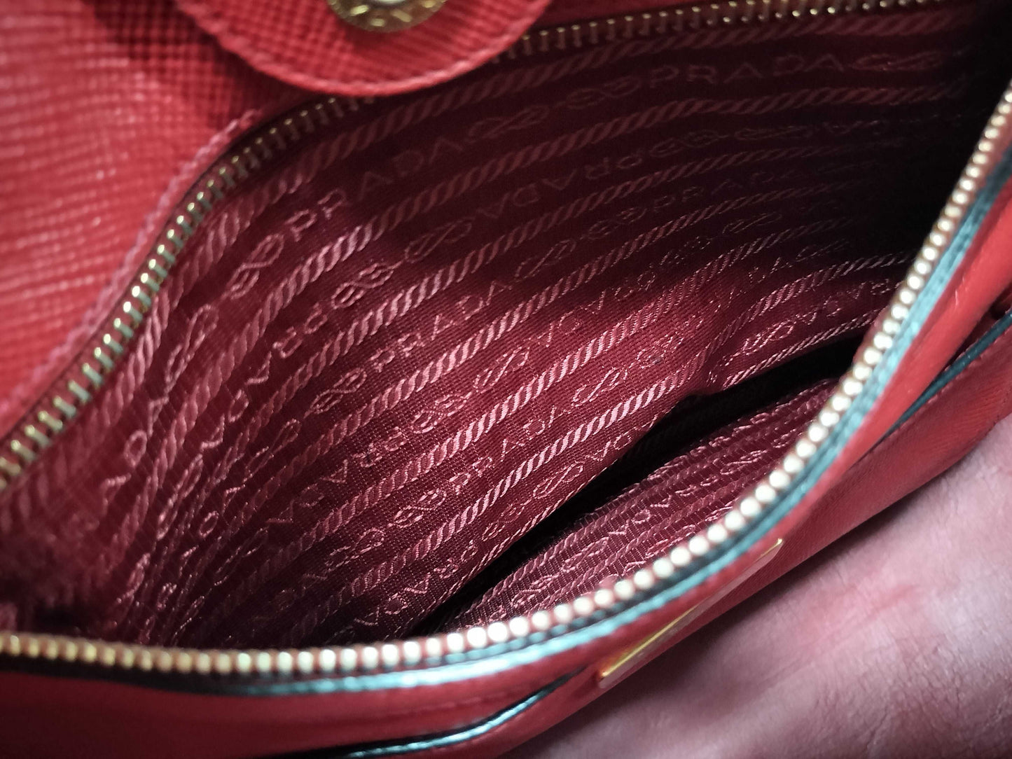 PRADA PRADA Leather Tote Bag Red Tote Bag