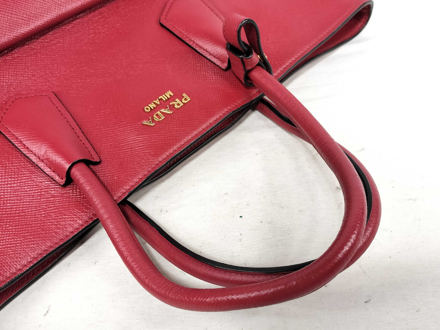 PRADA PRADA Leather Tote Bag Red Tote Bag