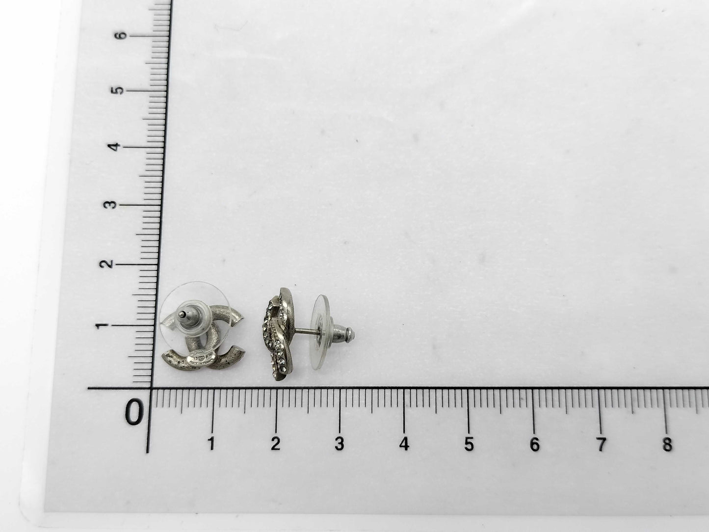 CHANEL Coco Mark Color Stone Coco Earrings Silver Earrings