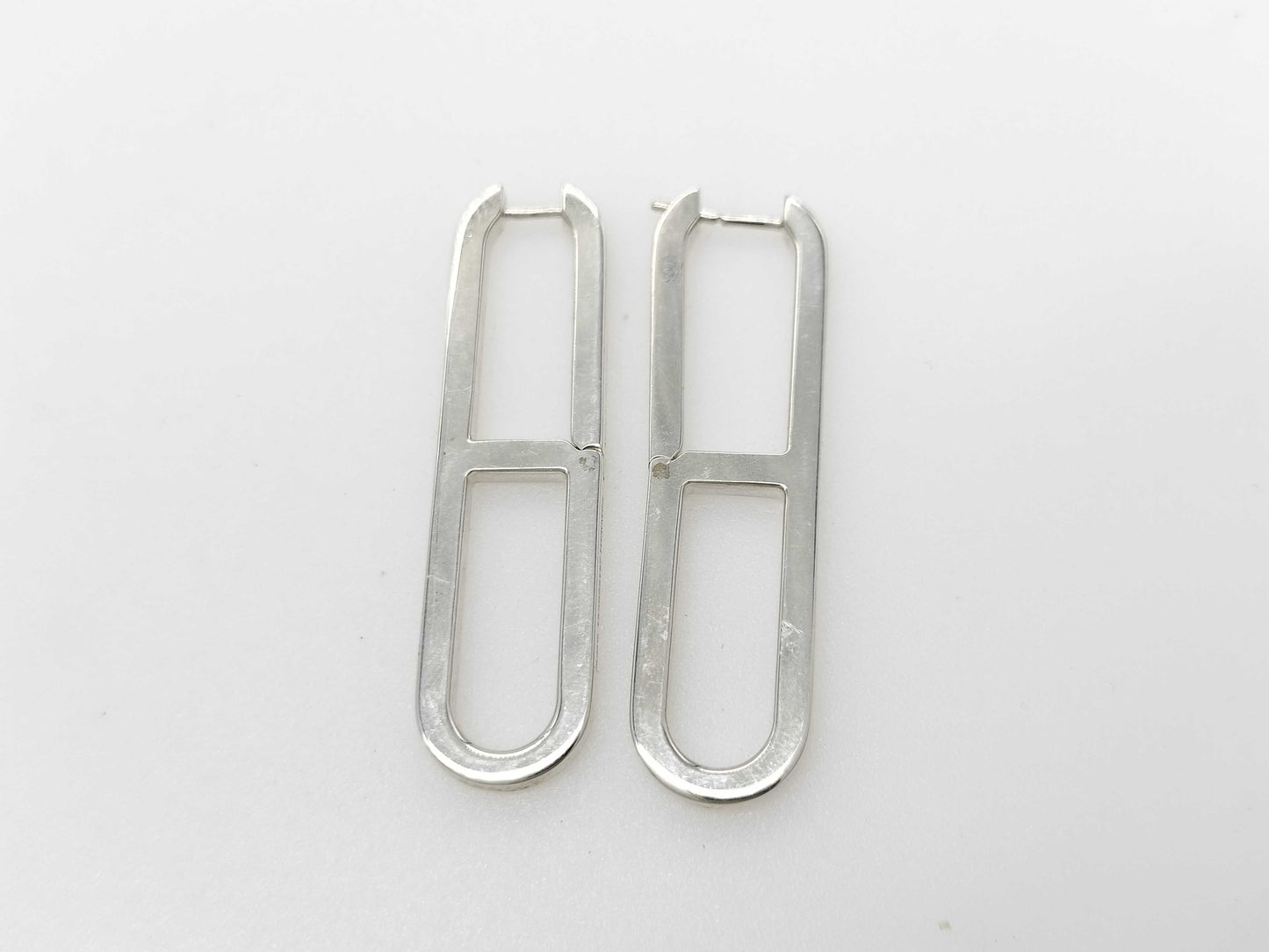 HERMES HERMES Eva Chaine d'Ancre Silver Earrings