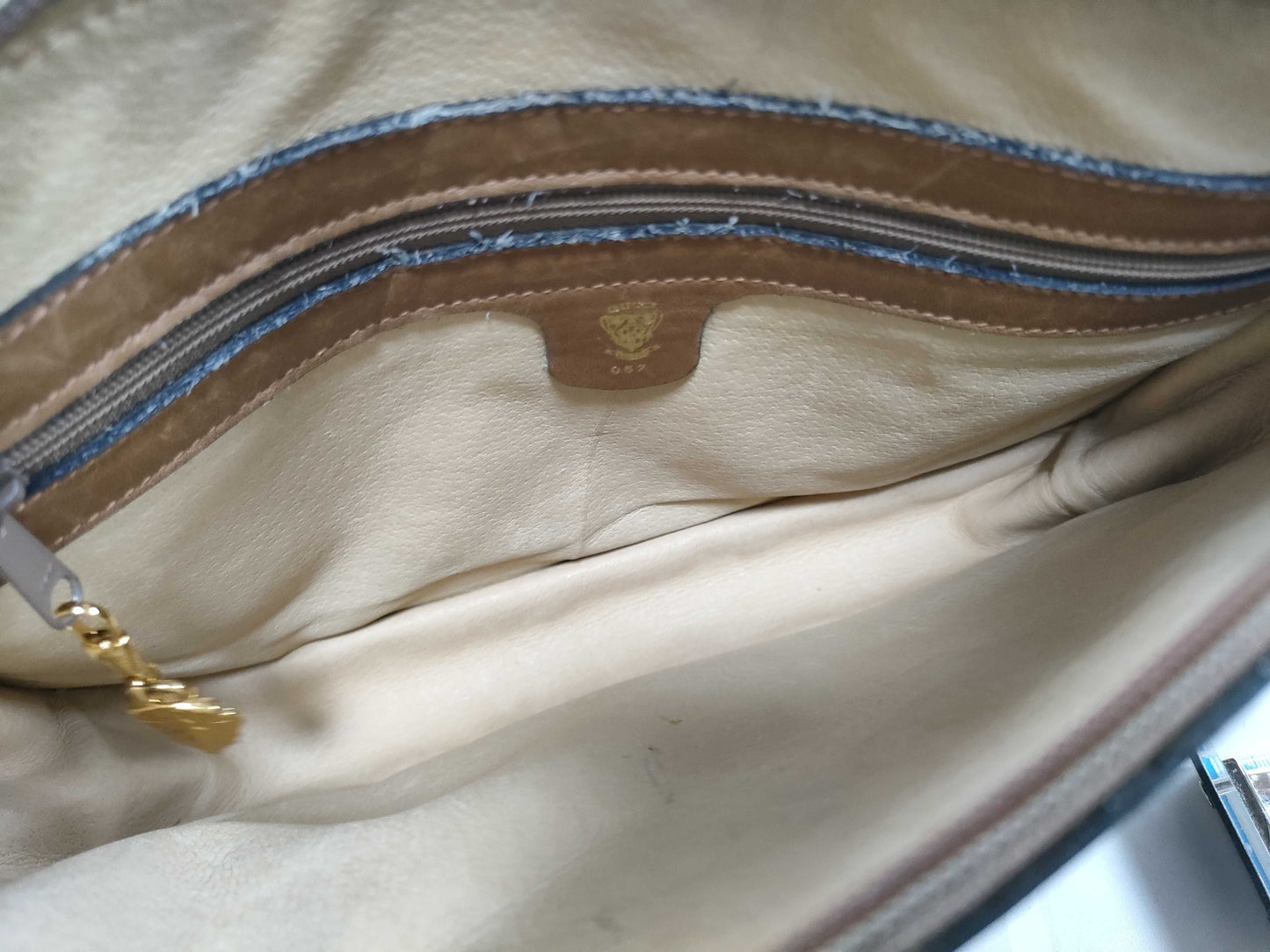 GUCCI 067 Shoulder Bag, Old Gucci Micro GG Canvas and Leather, Brown Shoulder Bag