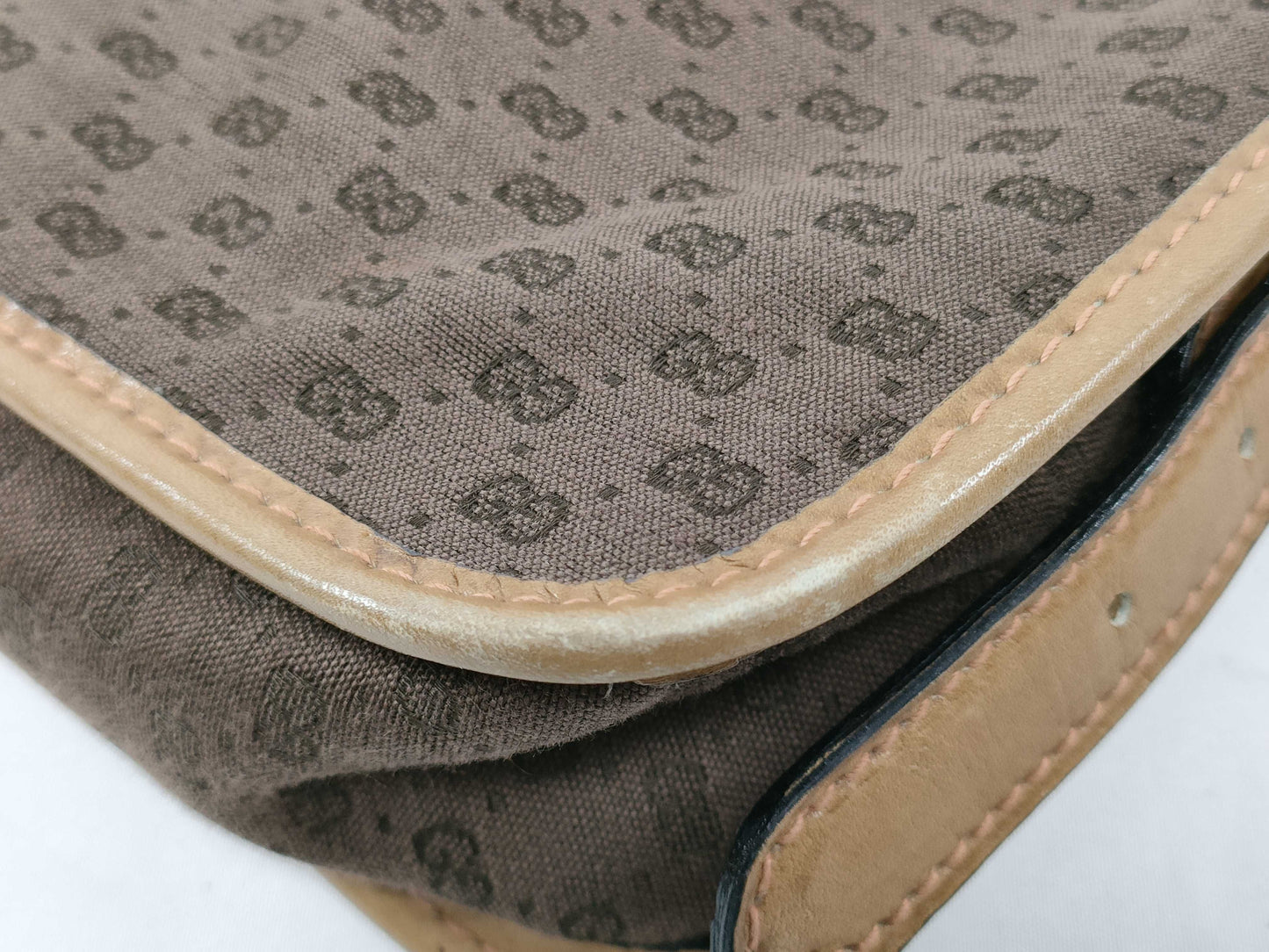 GUCCI 067 Shoulder Bag, Old Gucci Micro GG Canvas and Leather, Brown Shoulder Bag