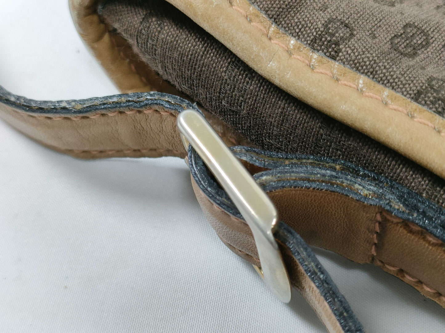 GUCCI 067 Shoulder Bag, Old Gucci Micro GG Canvas and Leather, Brown Shoulder Bag
