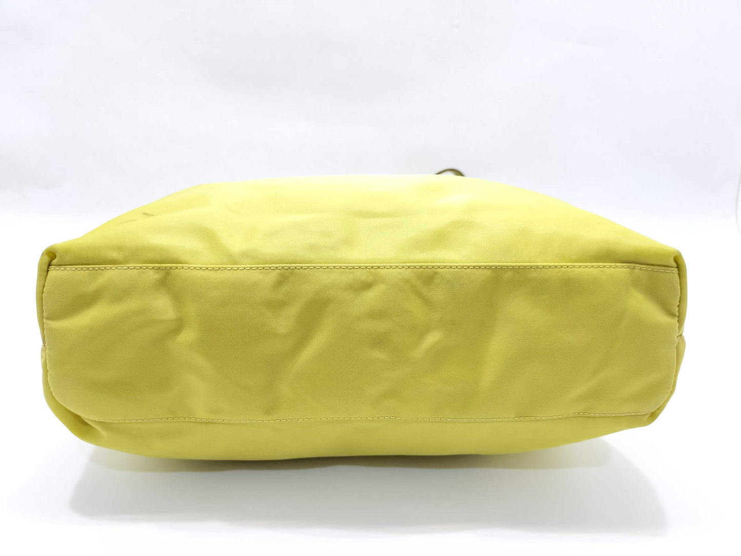 PRADA Nylon Prada Handbag Tote Bag Nylon Leather Yellow Handbag