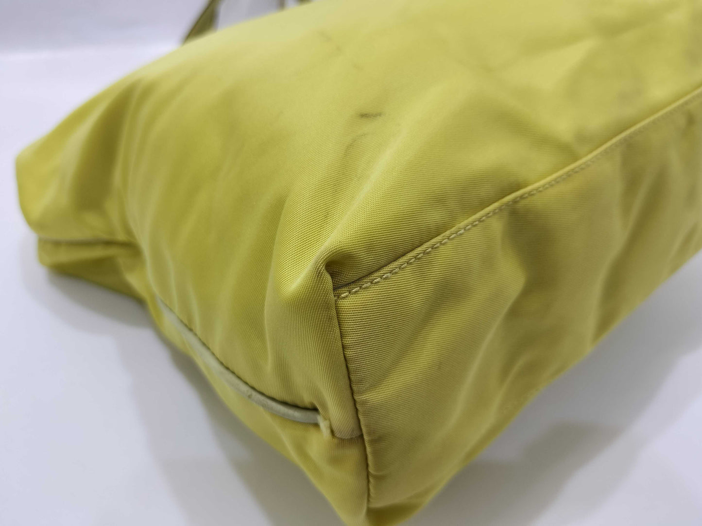 PRADA Nylon Prada Handbag Tote Bag Nylon Leather Yellow Handbag