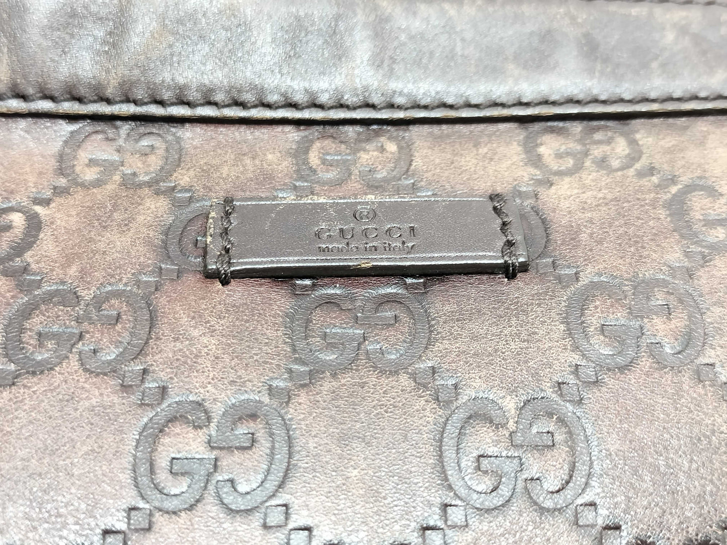 GUCCI Guccissima Shoulder Bag 148476, Brown Leather, Shima Shoulder Bag
