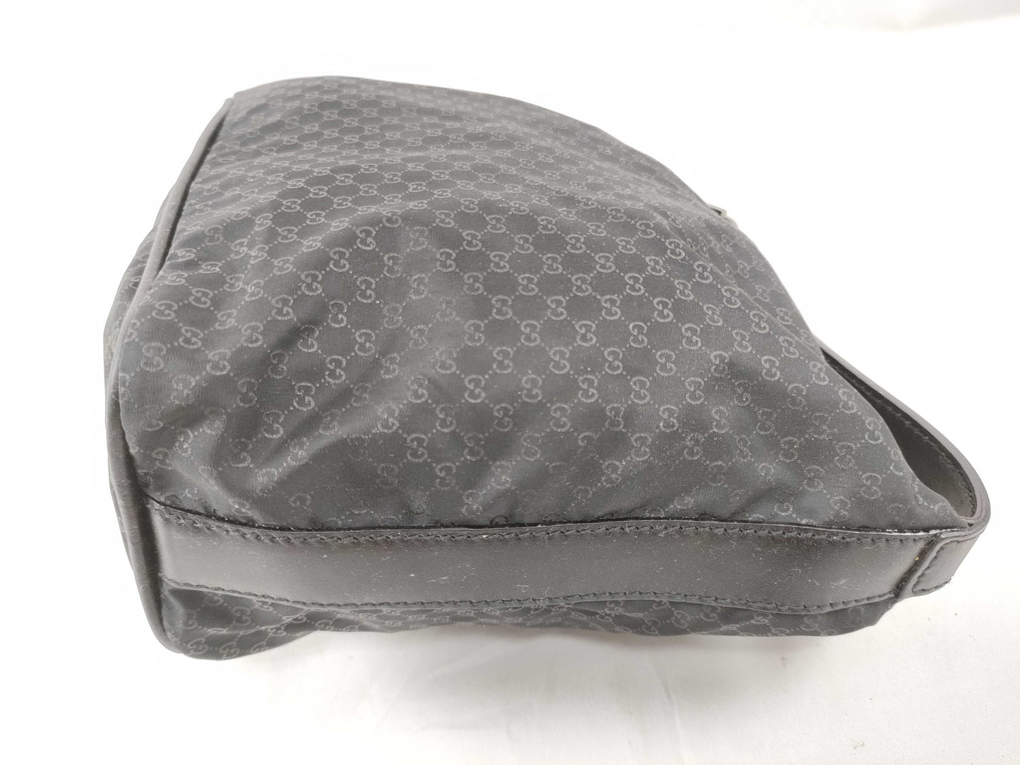 GUCCI 039 1147 Mini Bag Handbag Micro GG Nylon Leather Black Pouch