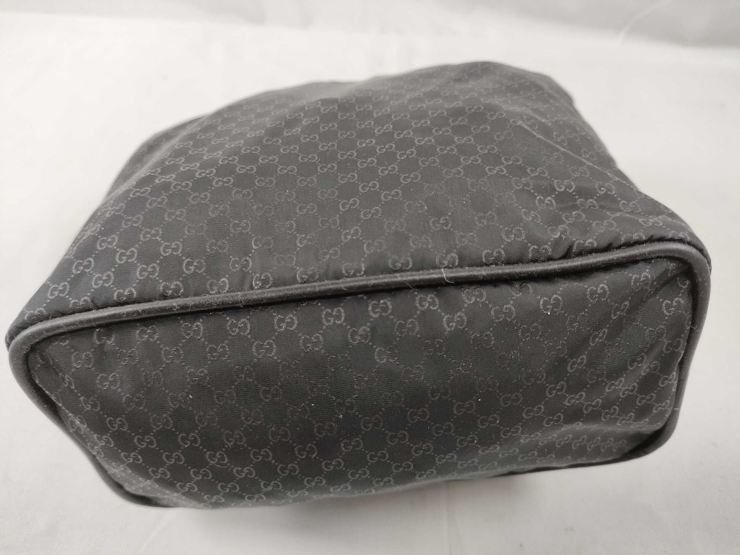 GUCCI 039 1147 Mini Bag Handbag Micro GG Nylon Leather Black Pouch