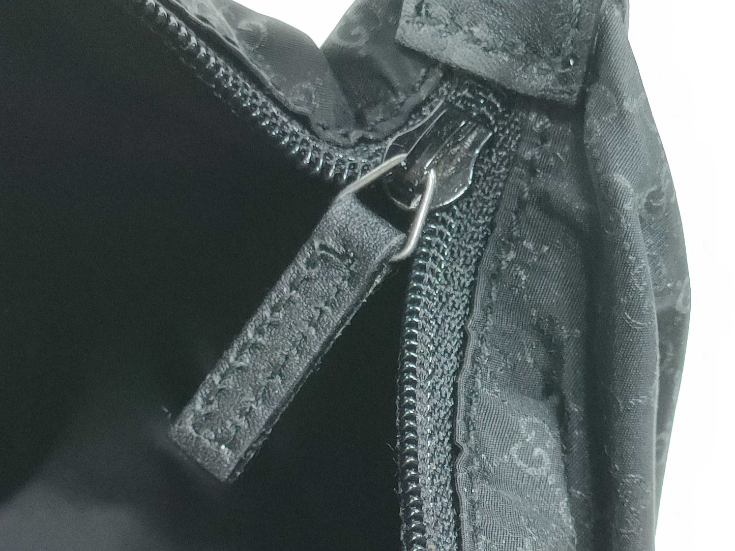 GUCCI 039 1147 Mini Bag Handbag Micro GG Nylon Leather Black Pouch