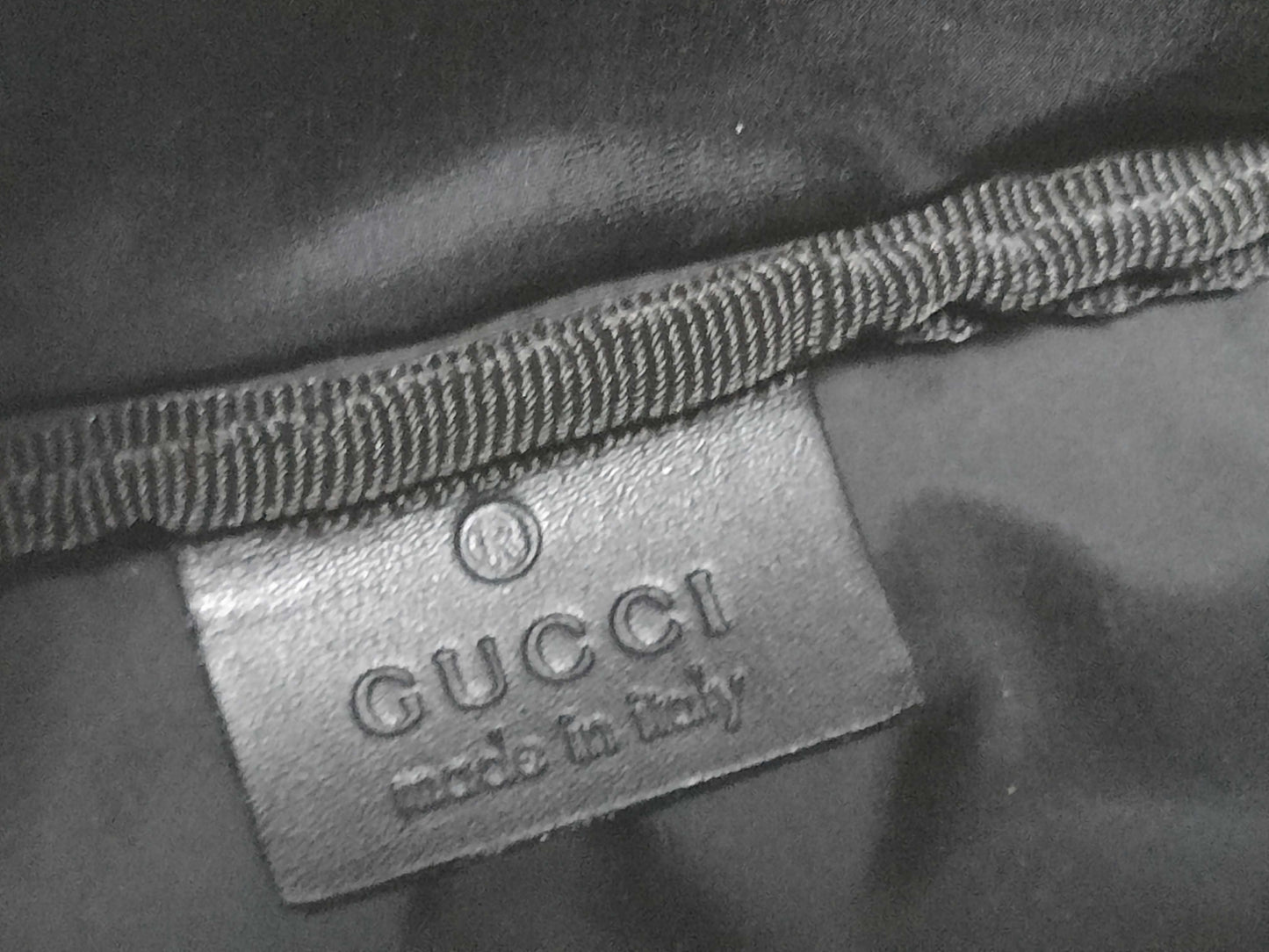 GUCCI 039 1147 Mini Bag Handbag Micro GG Nylon Leather Black Pouch