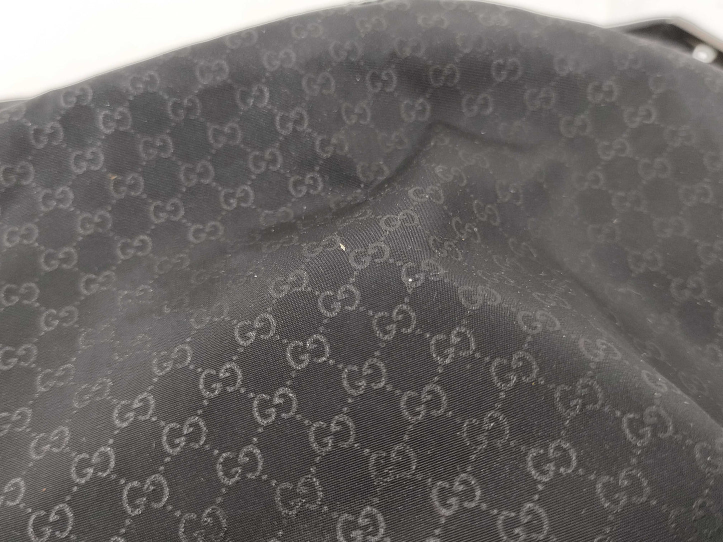 GUCCI 039 1147 Mini Bag Handbag Micro GG Nylon Leather Black Pouch