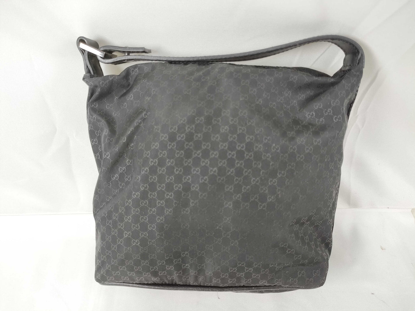 GUCCI 039 1147 Mini Bag Handbag Micro GG Nylon Leather Black Pouch