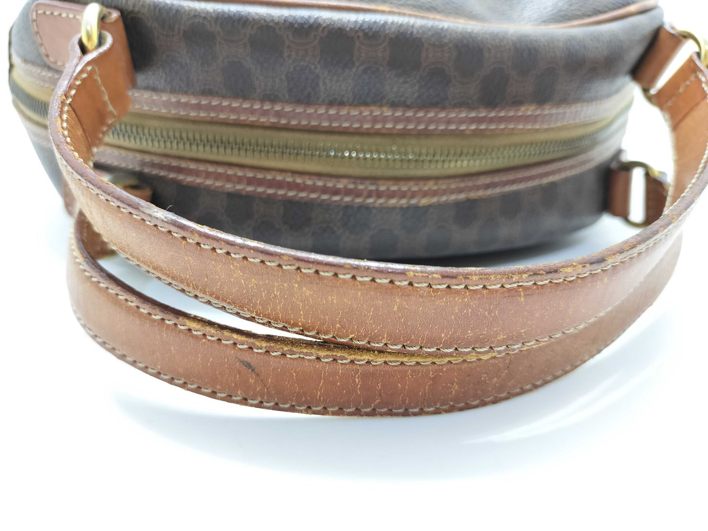 CELINE M93 Macadam Handbag, Brown PVC