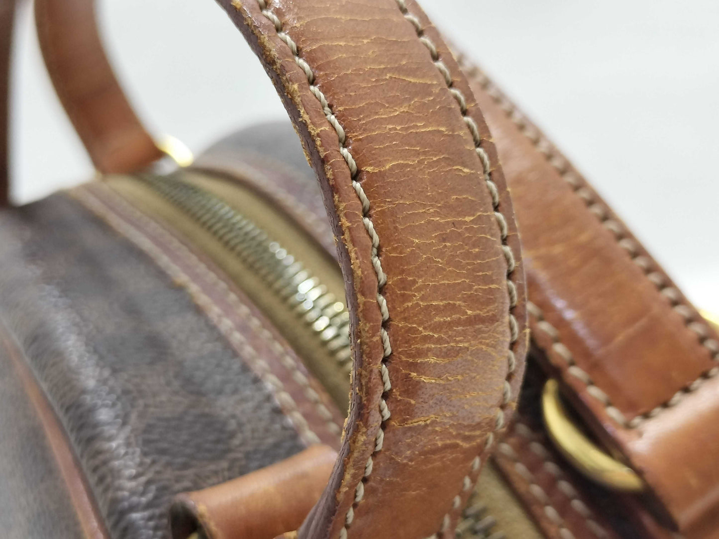 CELINE M93 Macadam Handbag, Brown PVC