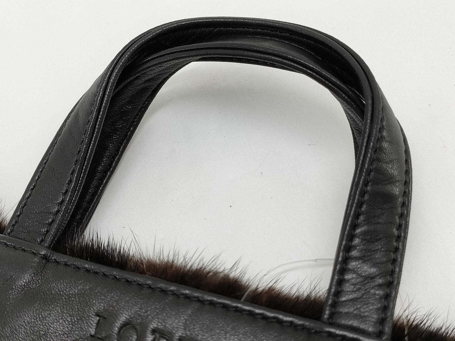 LOEWE Loewe handbag mini bag leather fur black brown handbag