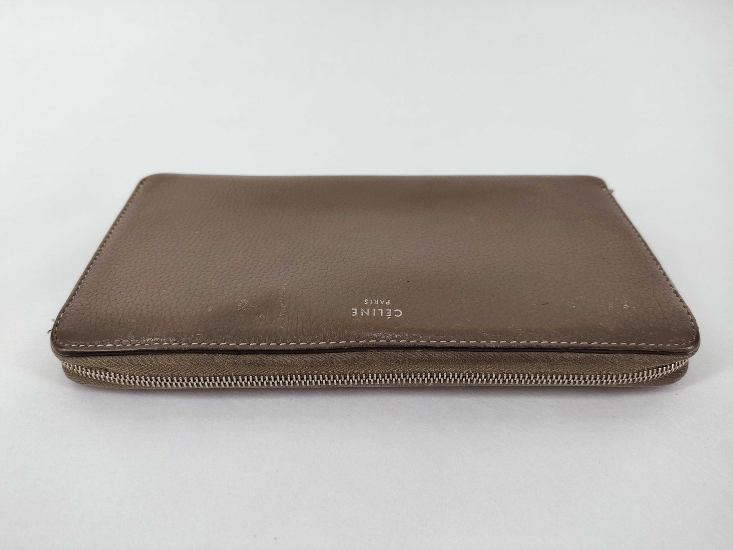 CELINE long wallet with zipper, gray