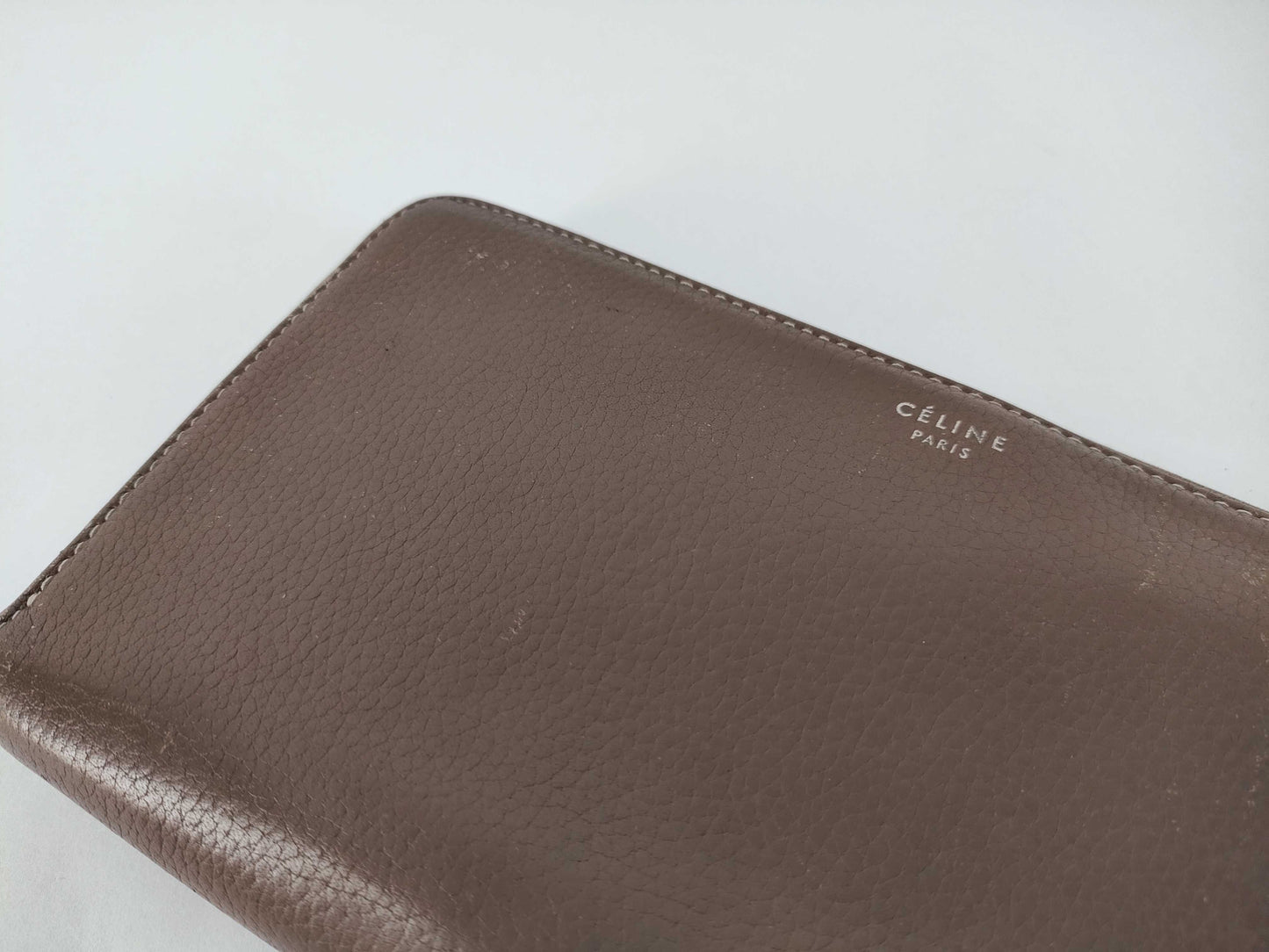 CELINE long wallet with zipper, gray