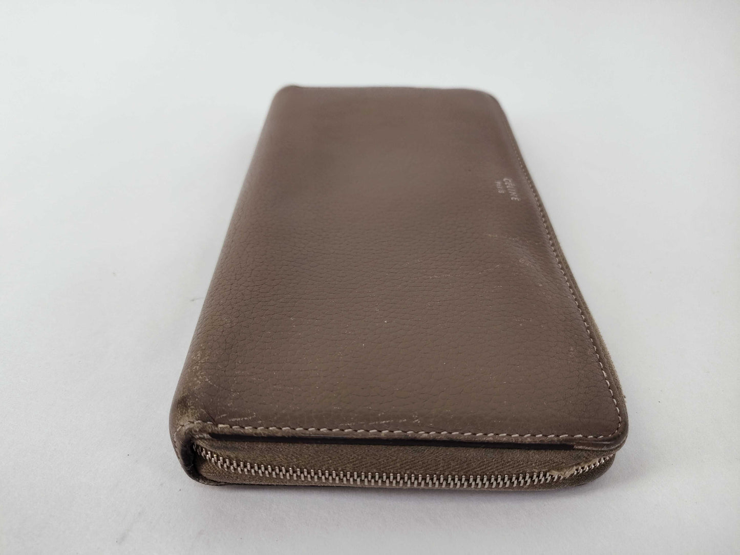 CELINE long wallet with zipper, gray