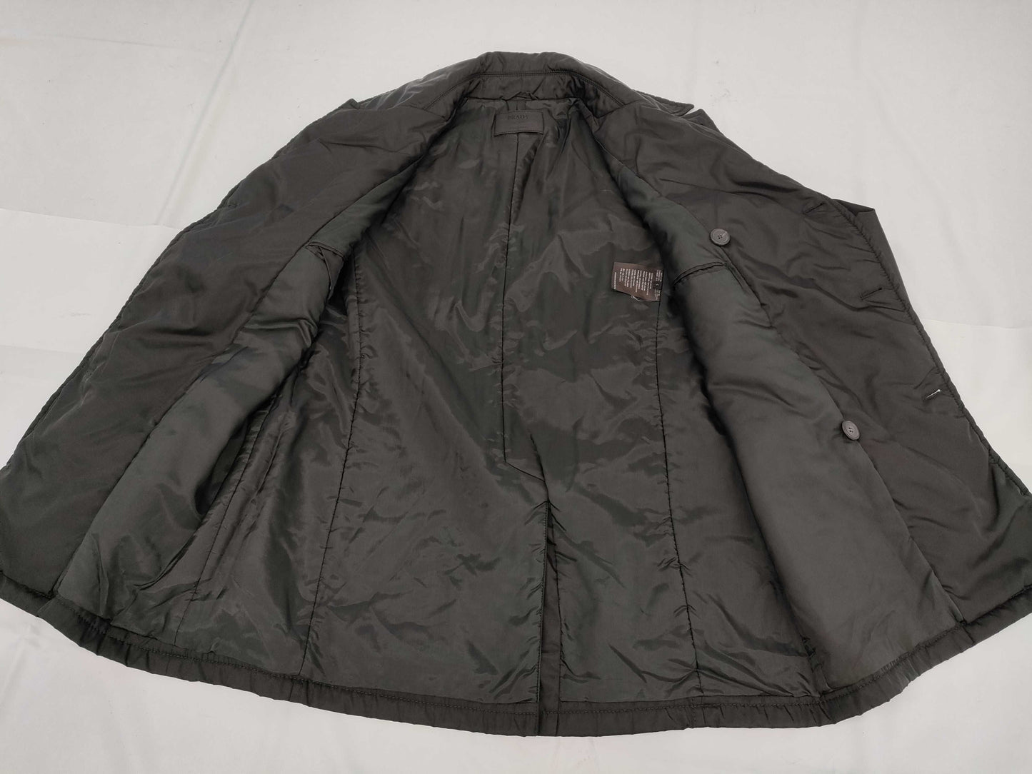 PRADA PRADA Prada Double-Breasted Coat, Padded, Black, Men's, Size S
