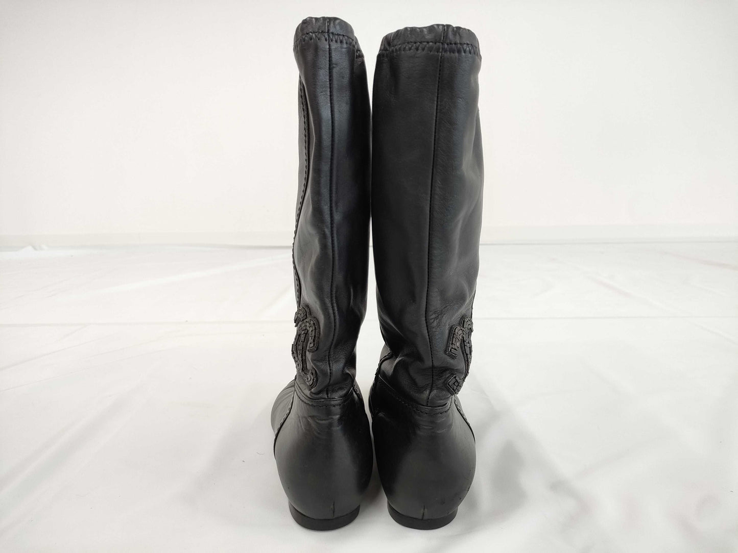 CHANEL Boots/Size 38/Black/Leather Other Shoes