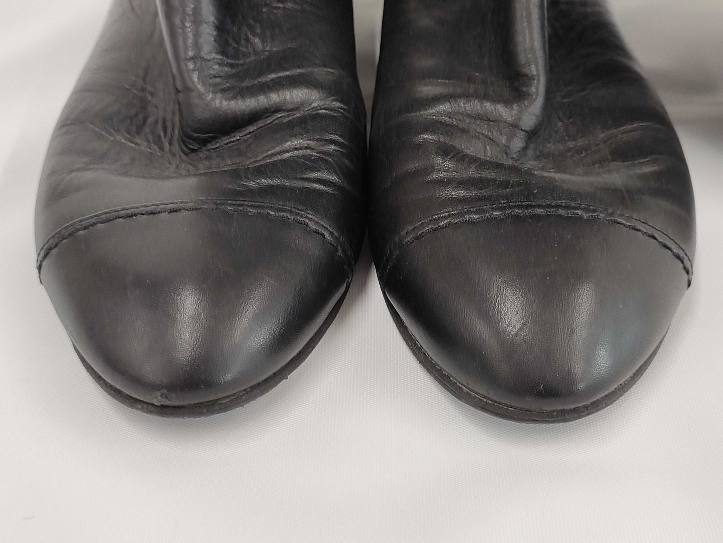 CHANEL Boots/Size 38/Black/Leather Other Shoes