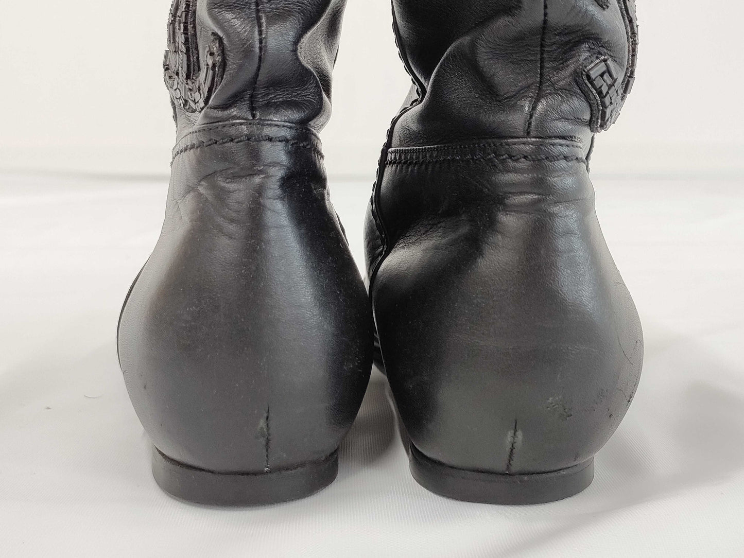 CHANEL Boots/Size 38/Black/Leather Other Shoes