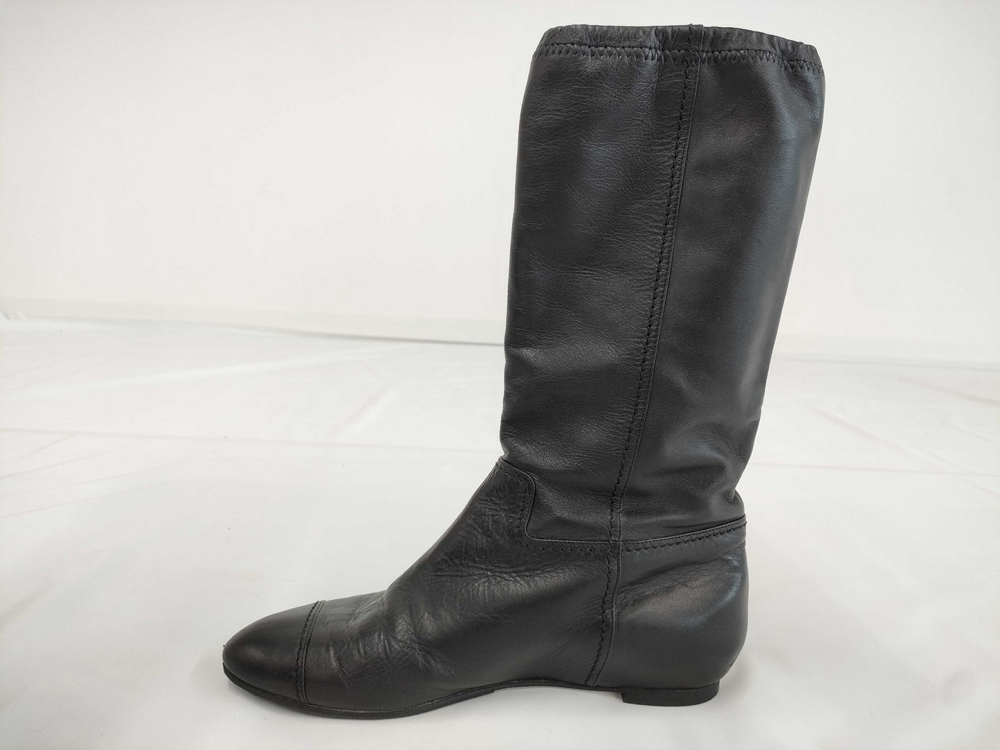 CHANEL Boots/Size 38/Black/Leather Other Shoes