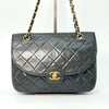 CHANEL Matelasse Lambskin Turnlock Chain Shoulder Bag, Black, No Serial Number Seal