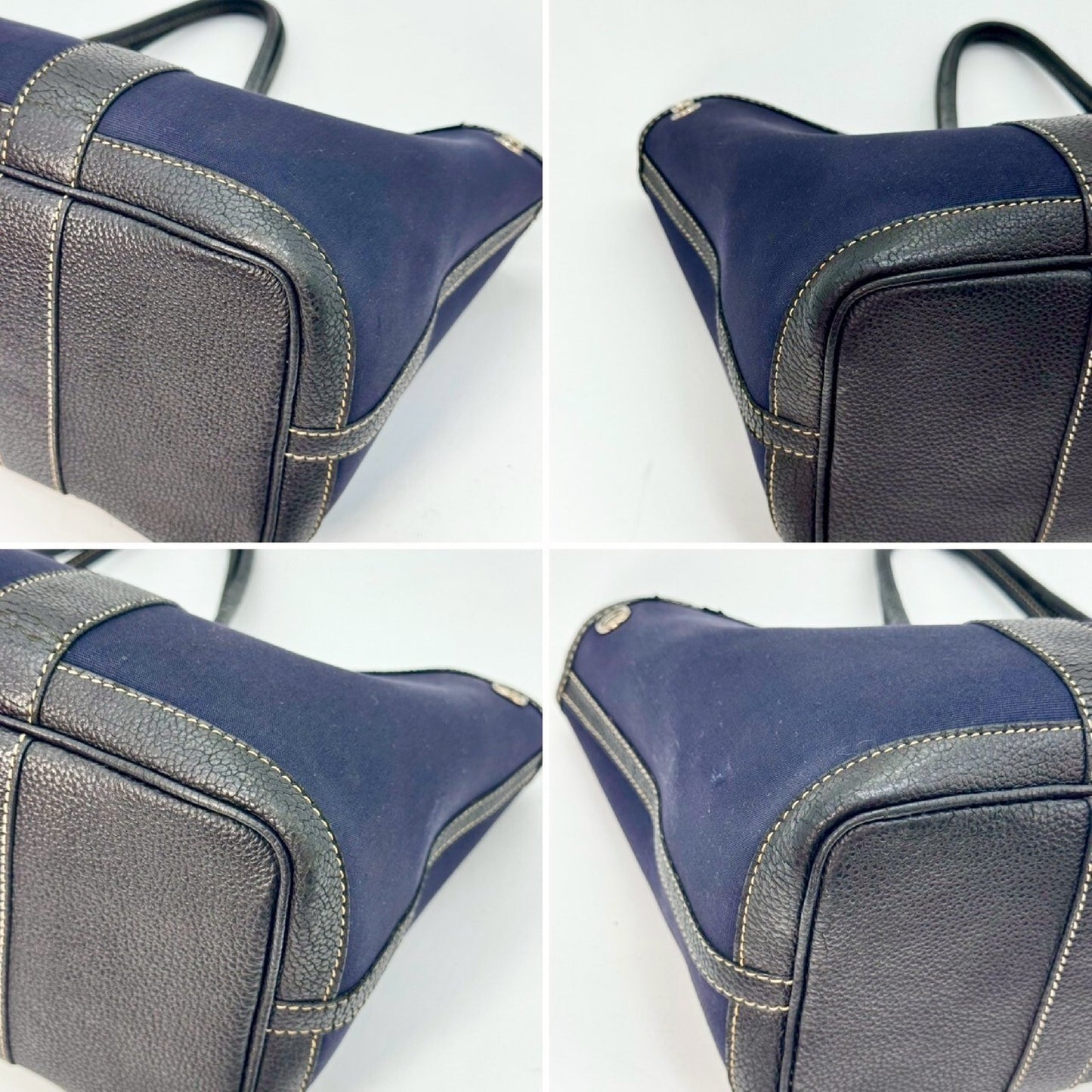 HERMES Garden Party TPM Toile Officier Navy H Tote Bag