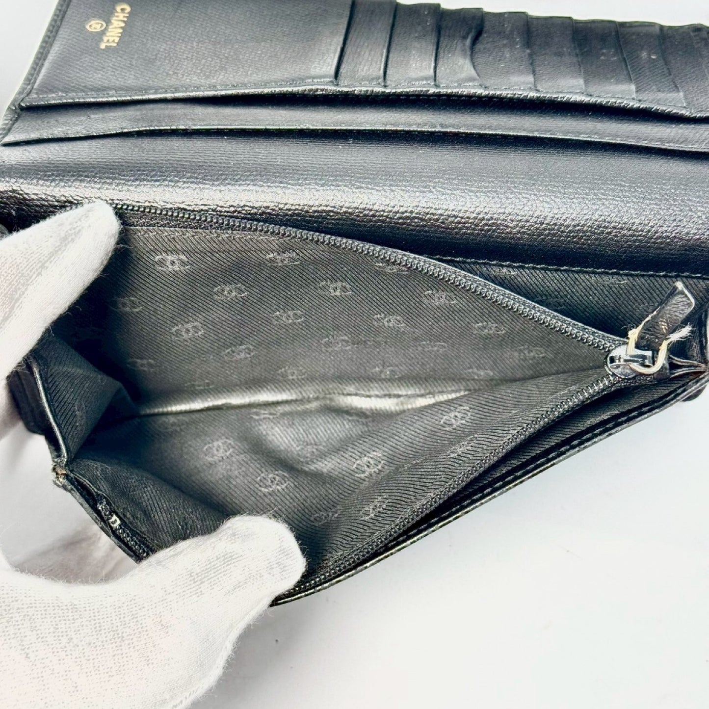 CHANEL Coco Mark Bifold Long Wallet Black No Serial Seal Guarantee Card Included 8816261 Wallet