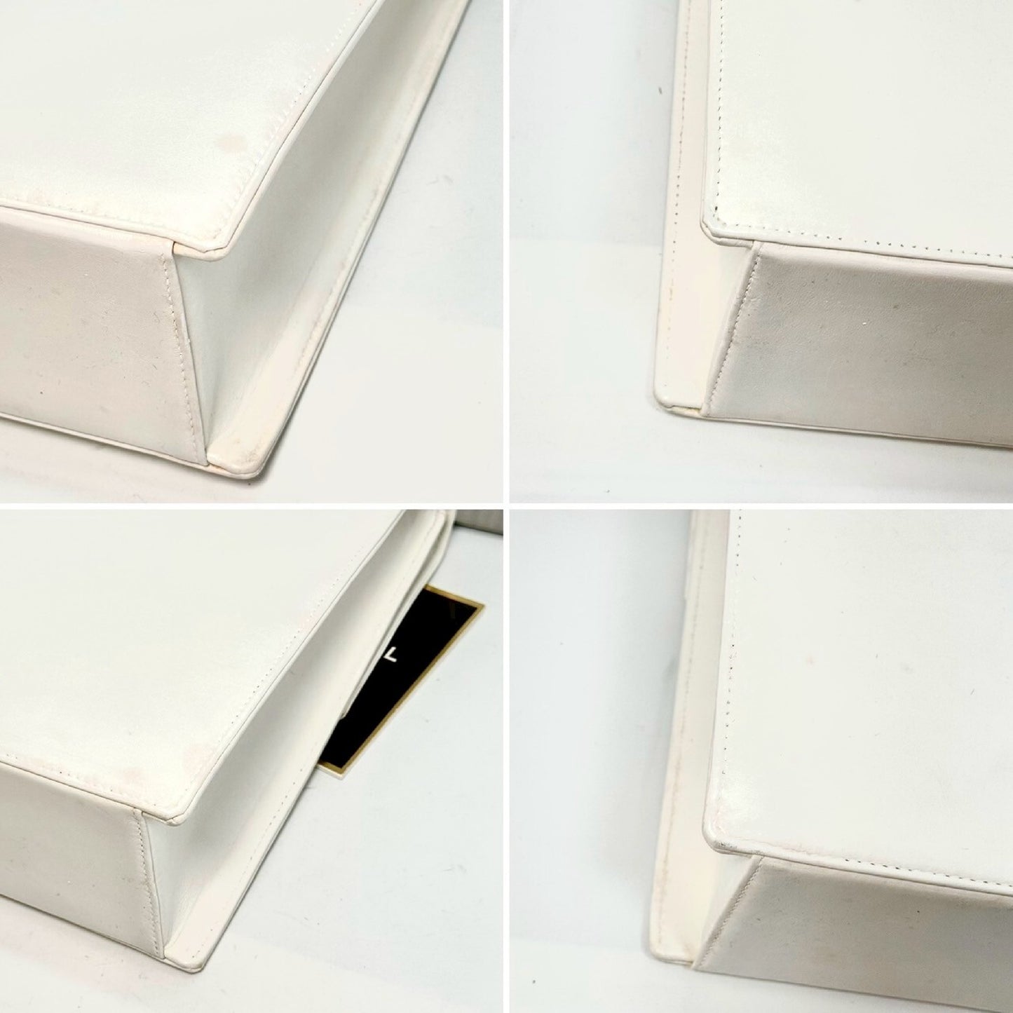 CHANEL Lambskin Coco Mark Chain Handbag White with Guarantee Card 4852158 Handbag