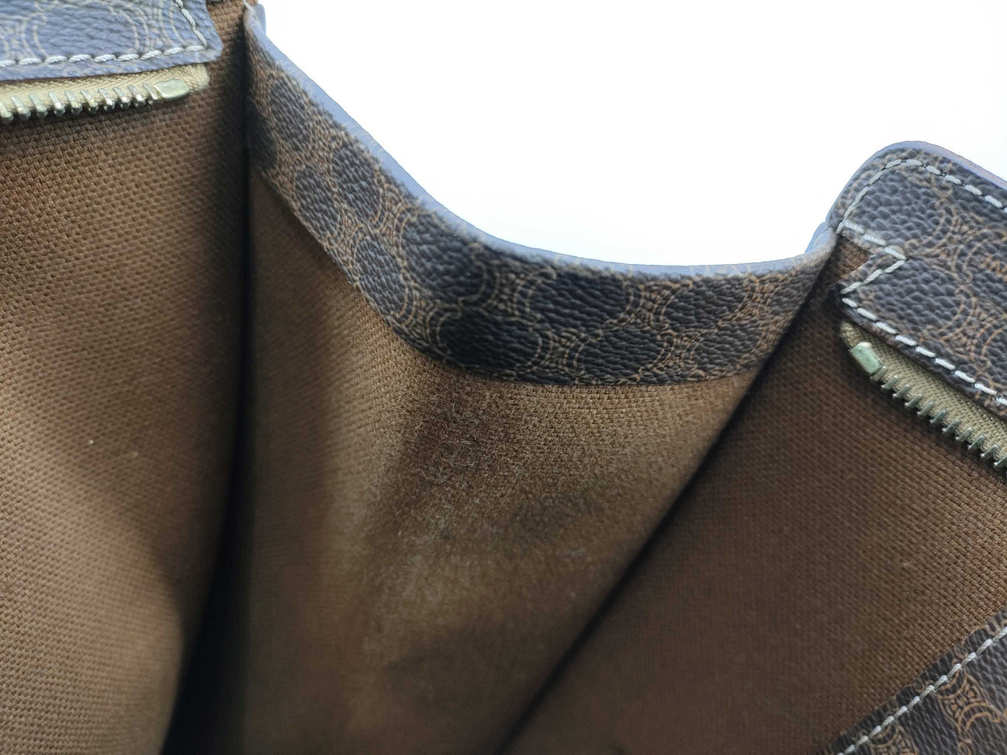 CELINE Macadam Tote Bag, Brown Leather, MC96 Tote Bag
