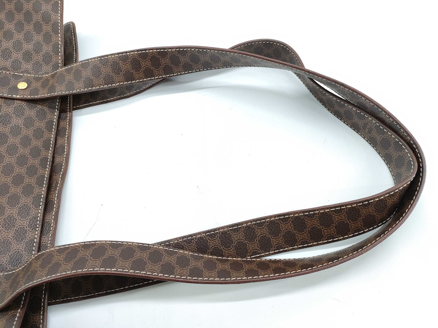 CELINE Macadam Tote Bag, Brown Leather, MC96 Tote Bag