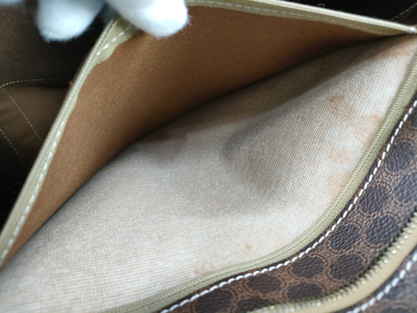 CELINE Macadam Tote Bag, Brown Leather, MC96 Tote Bag